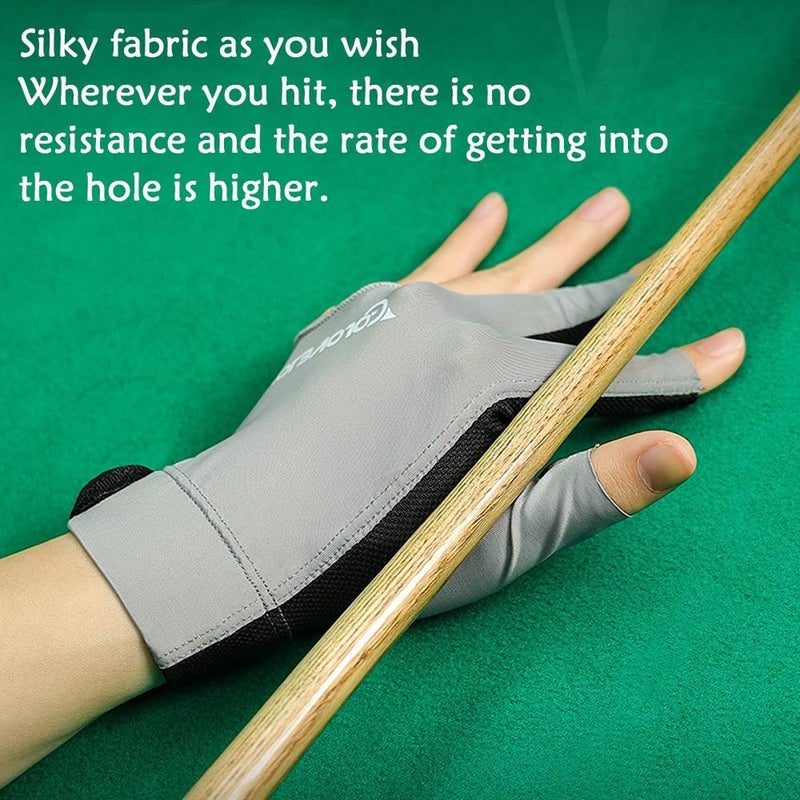 Wnddle Pool Glove Left Hand, Billiards Glove, Billiard Pool Gloves for Left Hand 3 Finger, Snooker Cue Sport Glove Popular Sizes for Men & Women - Image 2